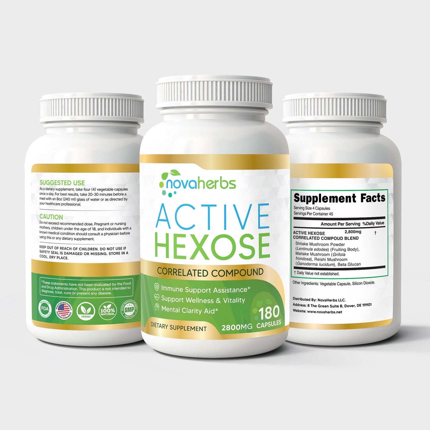 AHCC Supplement for HPV - 180 Capsules - 700mg